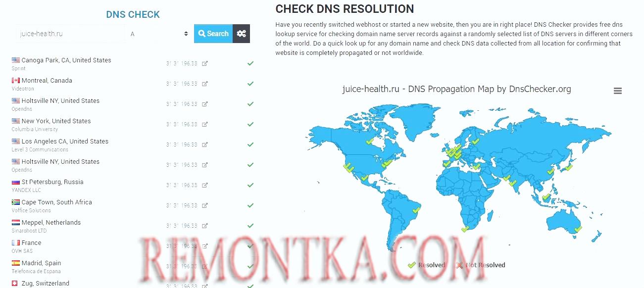 распространения DNS