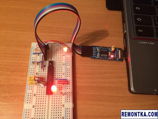 Самопальная Arduino на макетной плате