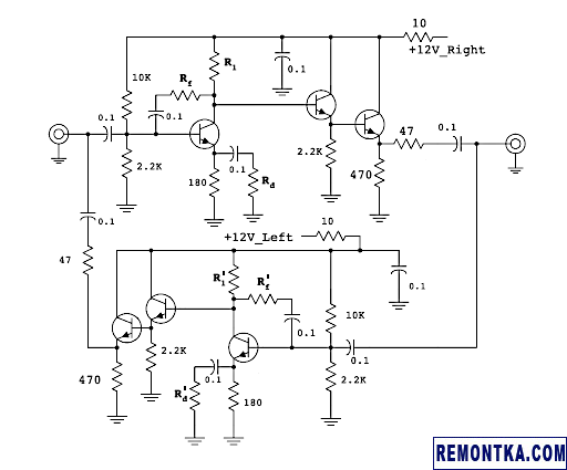 Схема двунаправленного ВЧ усилителя