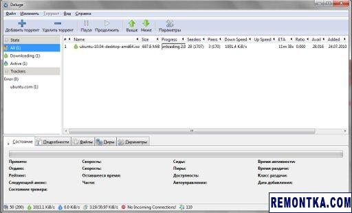 Deluge - BitTorrent клиент под UNIX