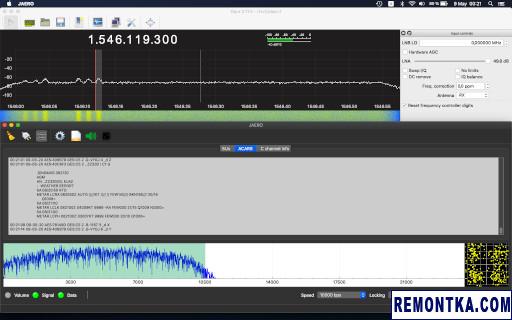 Передача ACARS, принятая на RTL-SDR