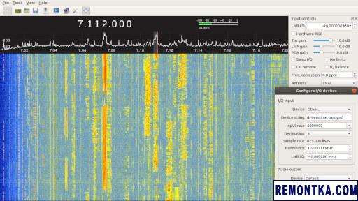 Прием диапазона 40 метров на LimeSDR с самодельным апконвертером