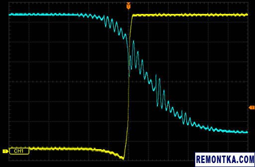 Осциллограмма перехода из TX в RX
