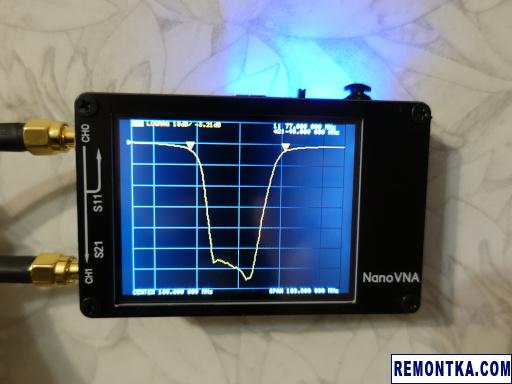 АЧХ режекторного фильтра в NanoVNA