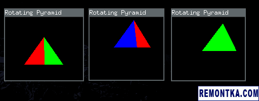 Вращающаяся разноцветная пирамида на OpenGL и Haskell
