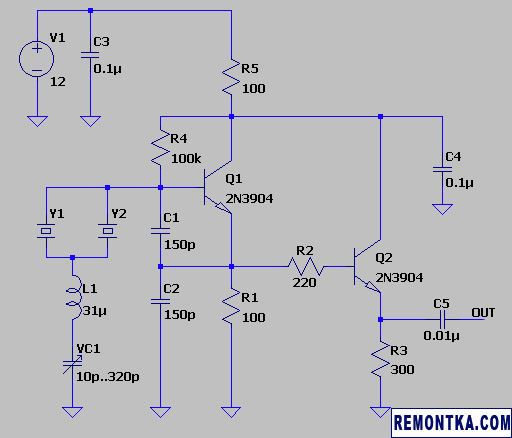 Схема генератора переменной частоты Super VXO