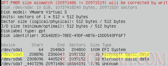 vmware fdisk /dev/sda5 раздел bootbank