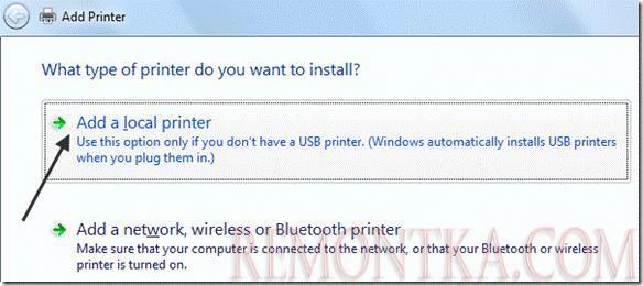 local printer win 7