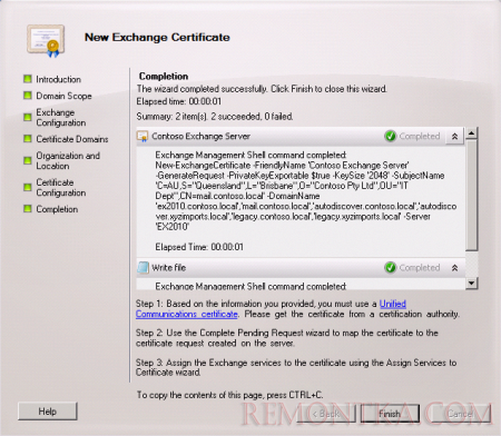 Настройка SSL сертификата в ExchangeServer 2010