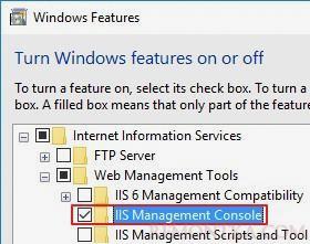 Windows 10 - установка IIS Management Console