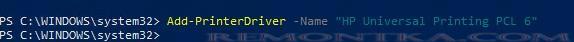 Add-PrinterDriver установка драйвера печати hp из powershell