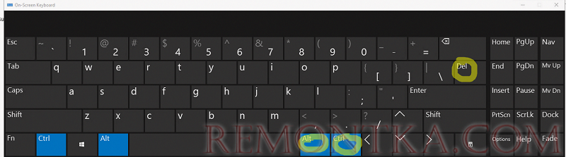 экранная клавиатура - послать ctrl+alt+del в rdp сессию