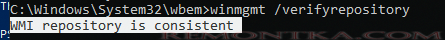 WMI repository is consistent 