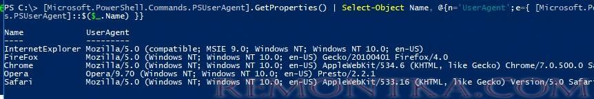 powershell изменить useragent в запросе