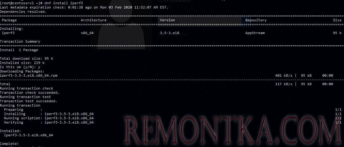 linux centos: установка iperf3 через yum или dnf