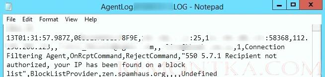 exchange 550 5.7.1 Recipient not authorized, your IP has been found on a block list”,BlockLictProvider,zen.spamhaus.org