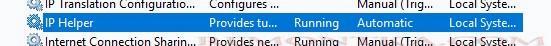 служба iphlpsvc (IP Helper / Вспомогательная служба IP)