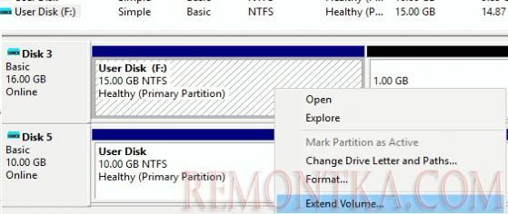 расширить диск User Profile Disk 