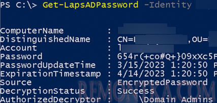 Get-LapsADPassword - вывести пароль администратора с помощью PowerShell