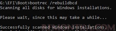 bootrec rebuildbcd