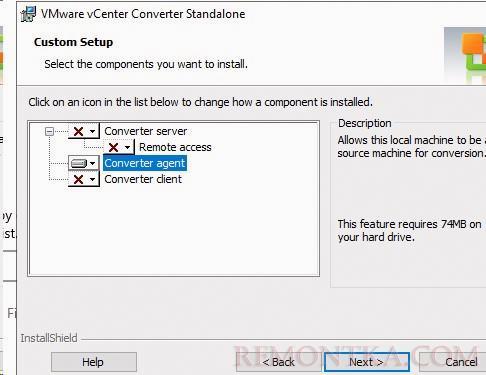 ручная установка агента vmware converter