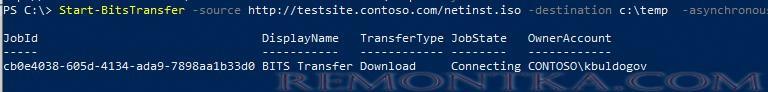Start-BitsTransfer асинхронная загрузка файла с докачкой