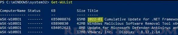 powershell проверить обновления в windows