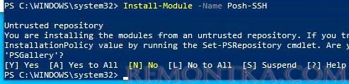 установка модуля powershell ssh