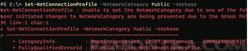 Set-NetConnectionProfile - нельзя сменить тип для доменной сети