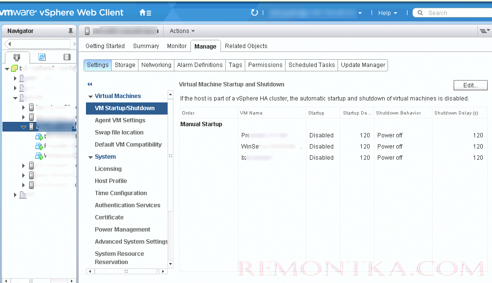 Настройка автозапуска для виртуальных машин на VMware ESXi