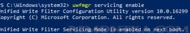 Uwfmgr servicing enable режим обслуживаний Windows 10 с включенным фильтром UWF