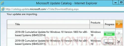 ручная загрузка обновлений на сервер wsus из microsoft update catalog