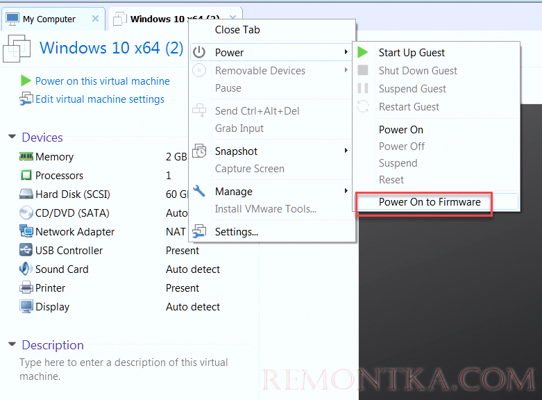 Power On to Firmware