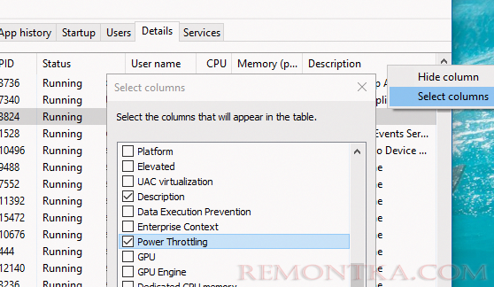 Power Throttling Windows 10