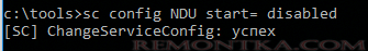 sc config NDU start= disabled