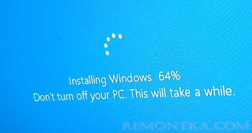 установка windows зависает на 64 процентах
