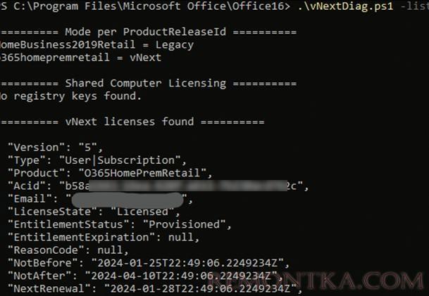 vnextdiag.ps1 powershell скрипт проверки лицензии и подписки