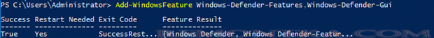 Add-WindowsFeature Windows-Defender-Features