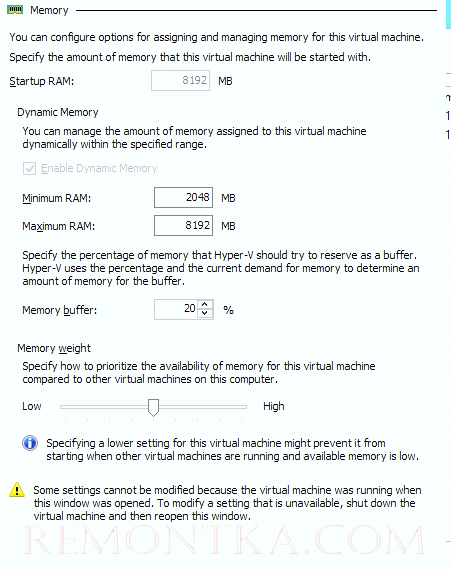 Hyper-V Dynamic Memory 