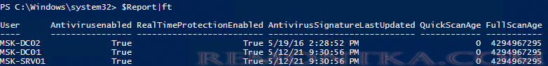 Опрос состояния Microsoft Defender на серверах Windows Server в домене Active Directory через PowerShell