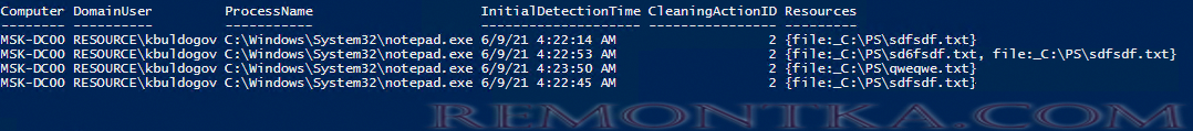 poweshell скрипт для сбора информации об обнаруженных угрозах Windows Defender с удаленных компьютеров 