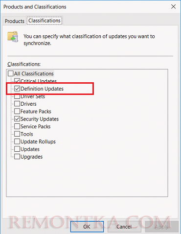 WSUS - Definition Updates