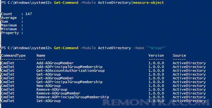 командлеты PowerShell для управления группами Active Directory