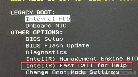 опцию Intel(R) Fast Call for Help