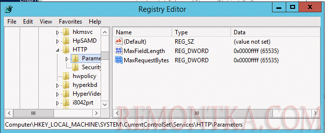 HTTP MaxRequestBytes 