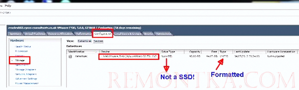 хранилище помечено как nonSSD