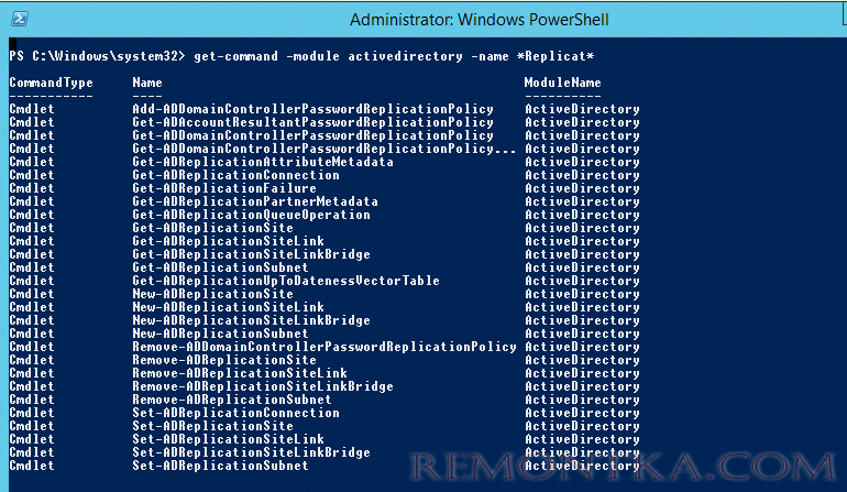 командлеты Powershell для мониторинга репликации в Active Directory