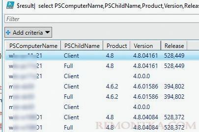 poweshell скрипт для получения версий net framework на удаленных компьютерах