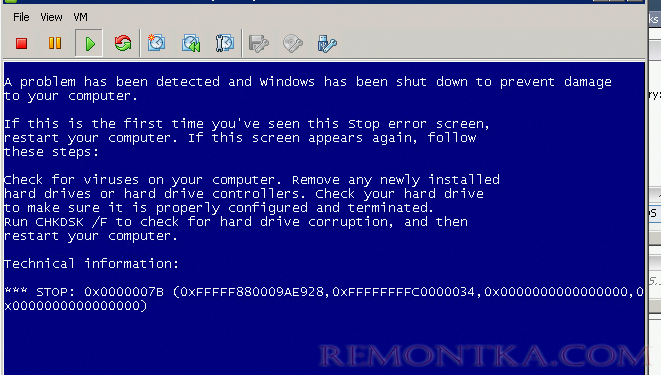 Stop 0x0000007B - Синий экран смерти при загрузке Windows 7 / Windows Server 2008 R2