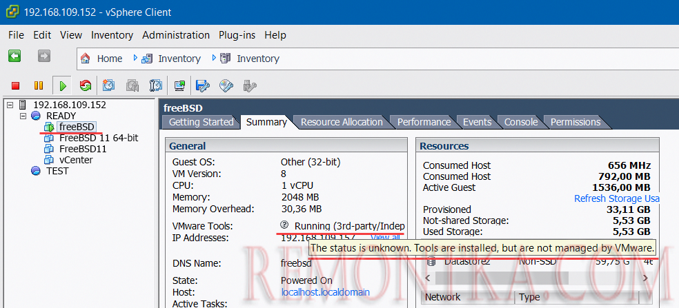 running 3-rd part vmtools